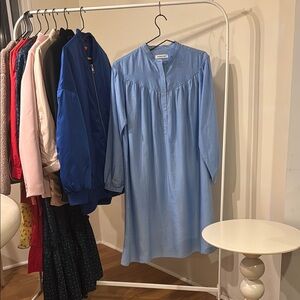 Blue Button-Down Dress